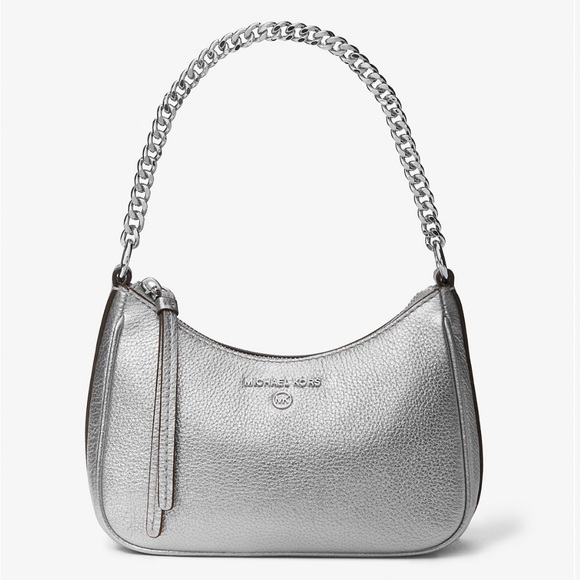 MICHAEL KORS Jet Set Charm Small Metallic Leather Pochette Bag - Picture 1 of 10